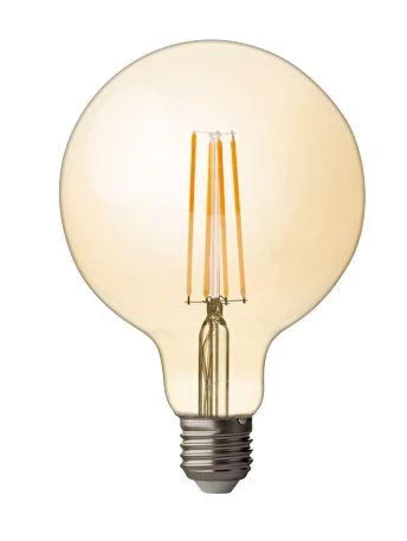 LED filament лампа топка, димираща, 4W, E27, 2500K, 220-240V AC, амбър