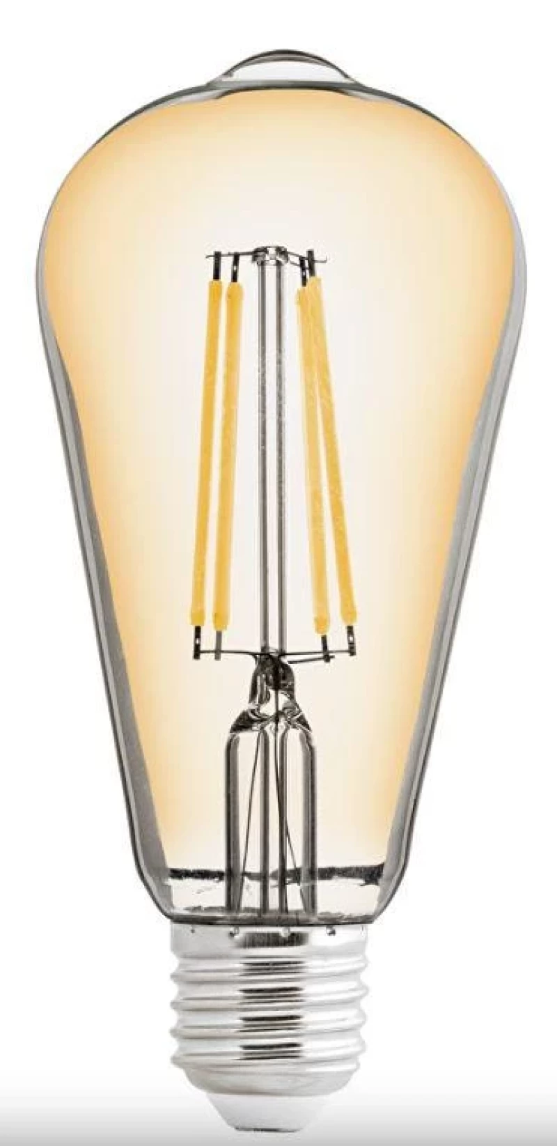 LED filament COB лампа крушка, димираща, 8W, E27, 2500K, 220-240V AC, амбър, ST64