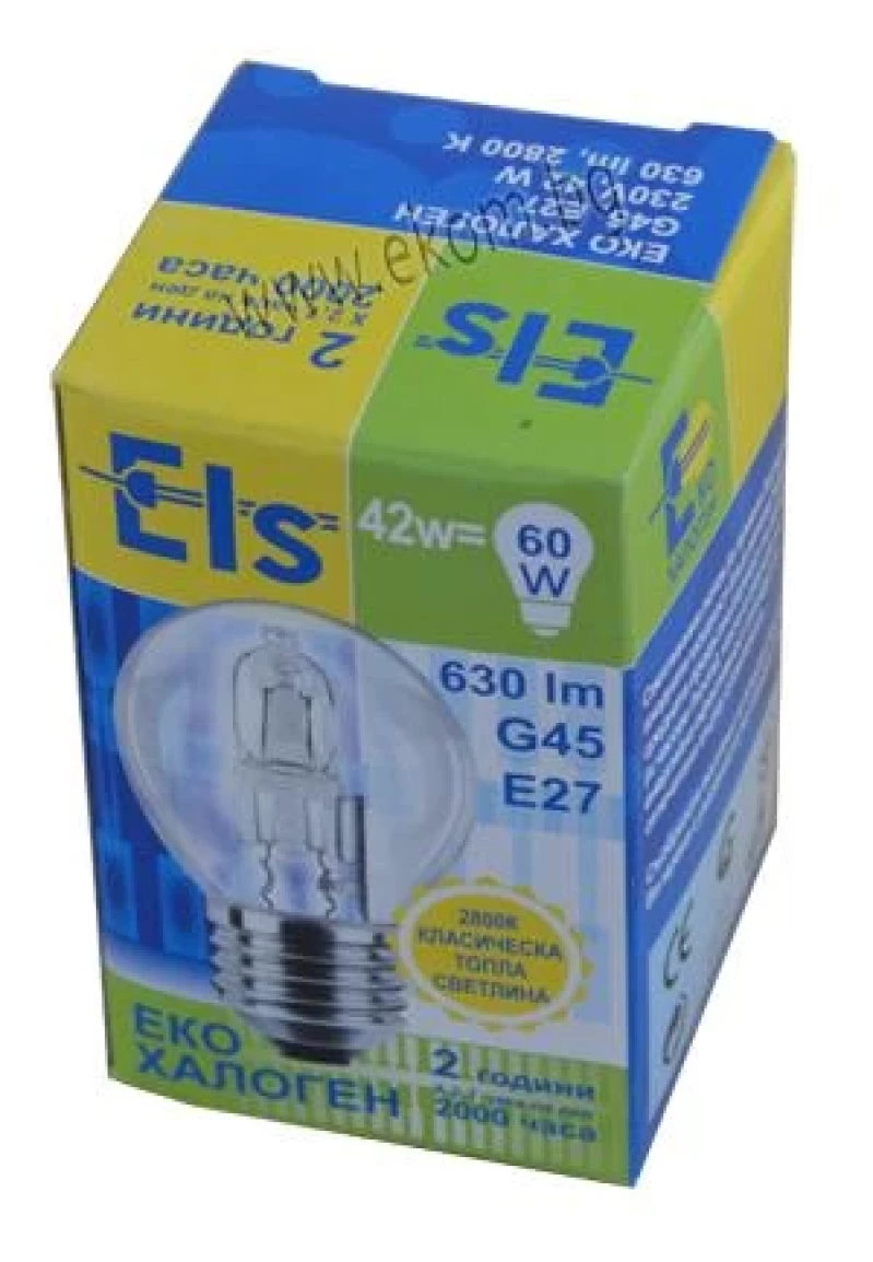 Халогенна лампа G45 E27 42W 230V ЕКО