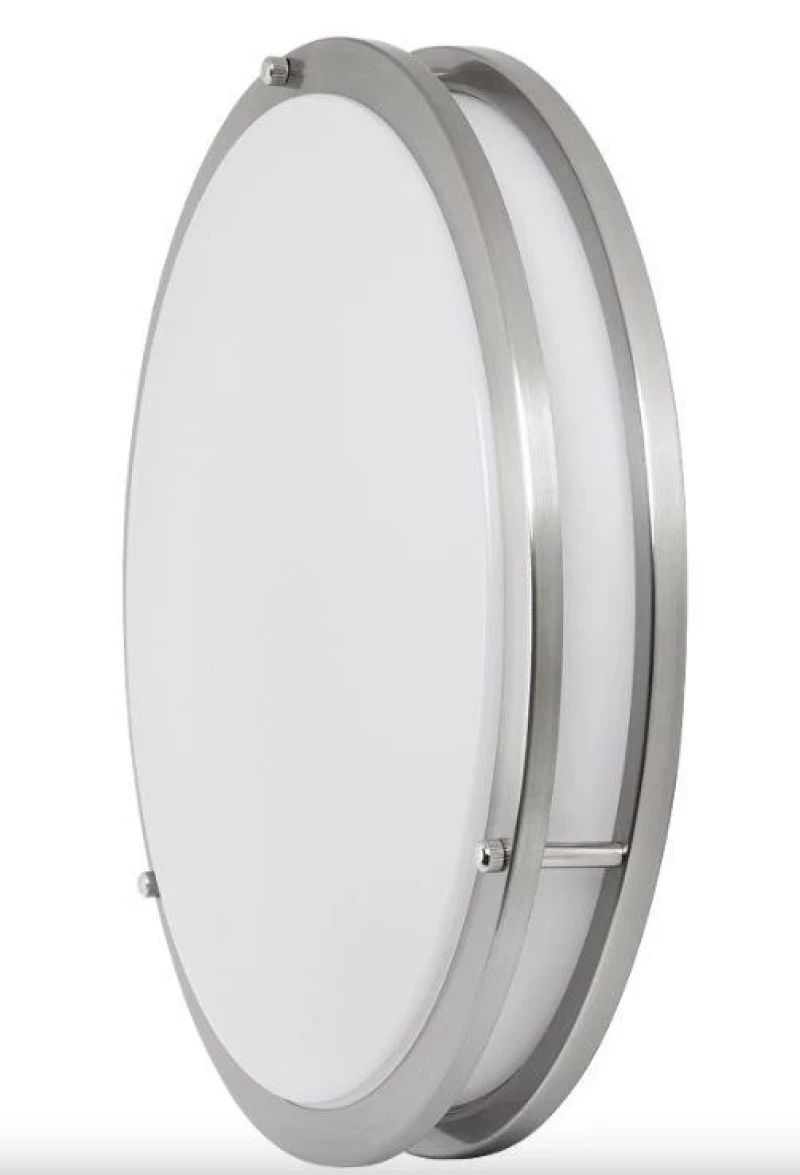 Декоративна LED плафониера 24W, 4200K, 220-240V AC, сатиниран никел, кръг, IP20