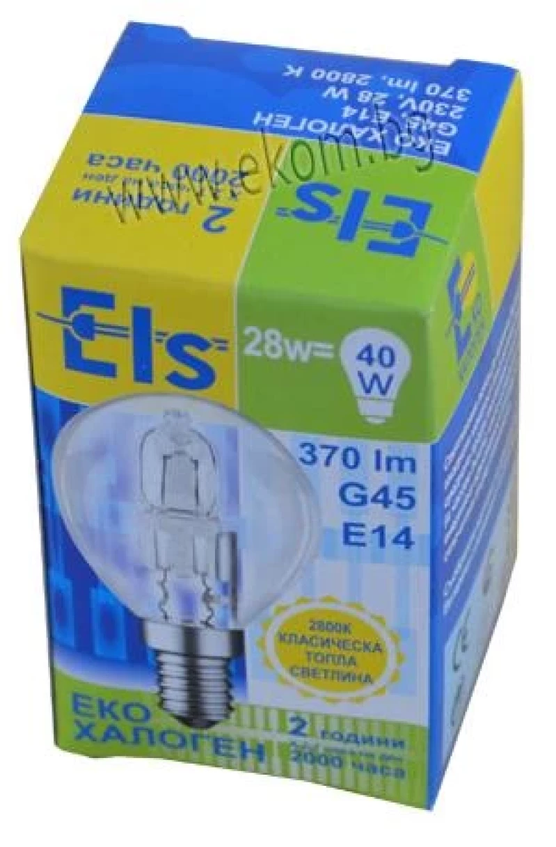 Халогенна лампа G45 E14 28W 230V ЕКО