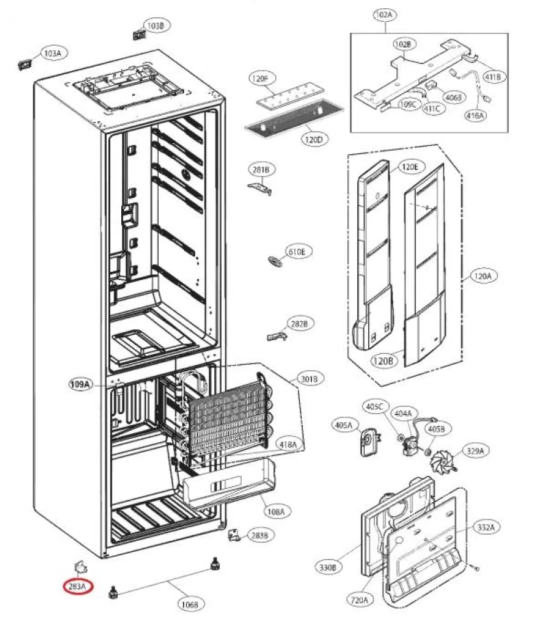 Панта лява AEH72956903 - LG