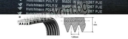 116BH01 Ремък 1267mm J5 EL