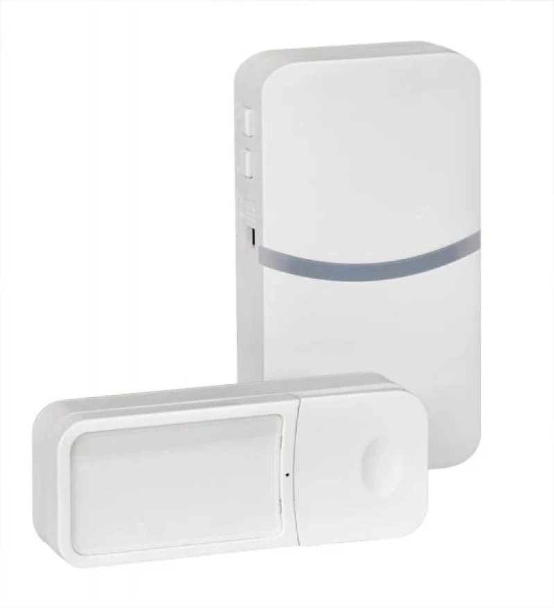 RF безжичен кинетичен звънец, IP44, бял