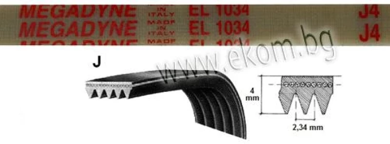 116LG399A Ремък 1034мм J4 EL полиуретанов