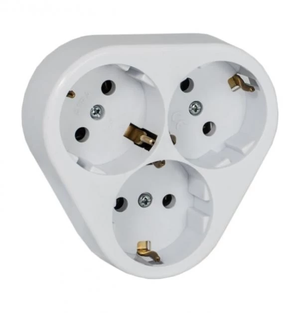 803АТ10 Контакт троен Класик 1/2 крема 16А,250V 5302