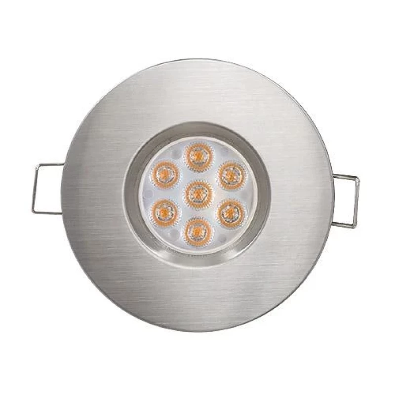 LED ЛУНА ЗА ВГРАЖДАНЕ IP44 6.5W 2700K 220V ТОПЛА СВЕТЛИНА MD2835 САТИНИРАН НИКЕЛ