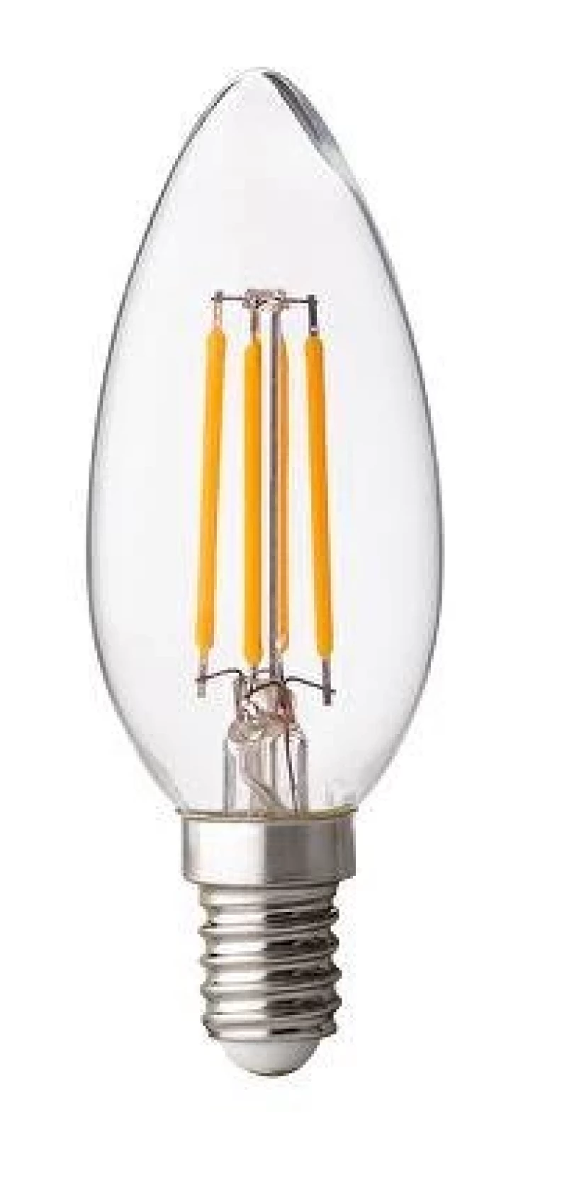 LED filament лампа конус, димираща, 4W, E14, 2700K, 220-240V AC, топла светлина