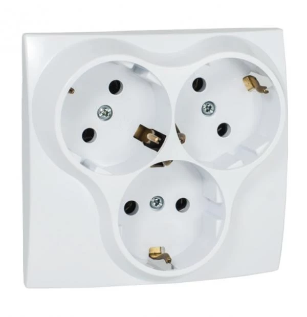 803АТ13 Контакт троен Класик 3/4 бял 16А,250V 5303