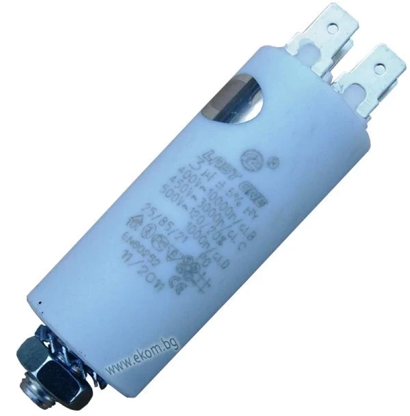 112LG01А Кондензатор 3mF/450VAC с кабелни обувки