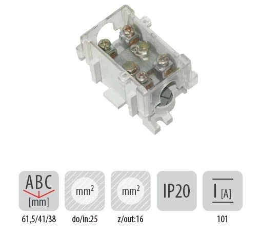 805PB17 Терминална клема LG 1x25/16 mm2 сива