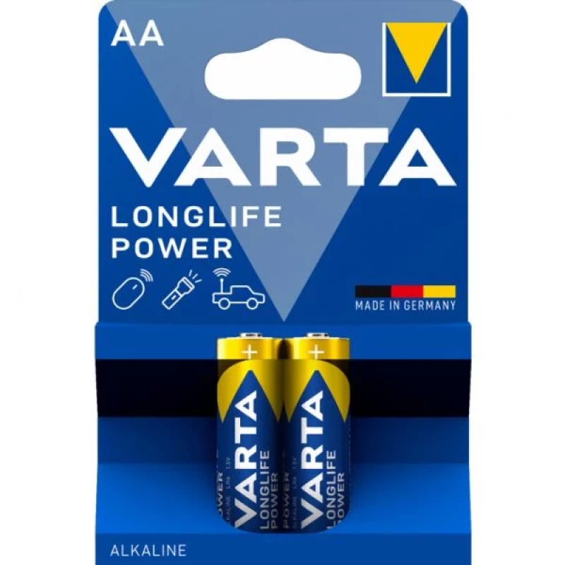 902VR20 Усилени алкални батерии Varta Longlife Power AA LR6 2 бр.
