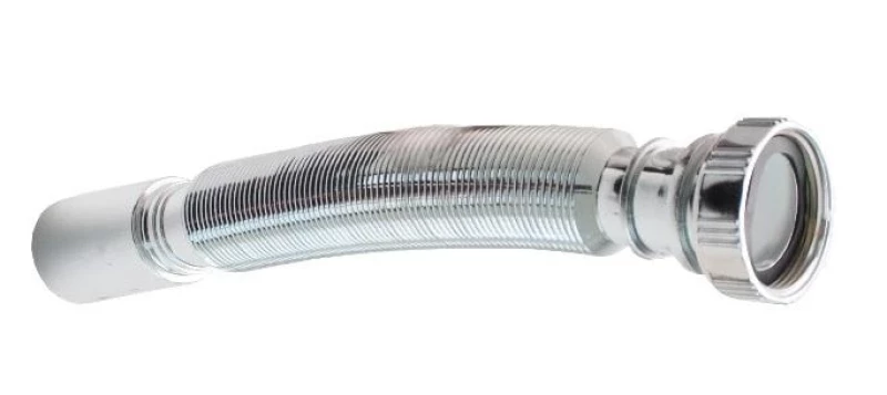 103WT26 Гофрирана връзка за сифон с пластмасова гайка – хромирана 1 1/2"