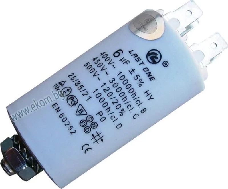 112LG26A Кондензатор 6mF/450VAC с кабелни обувки