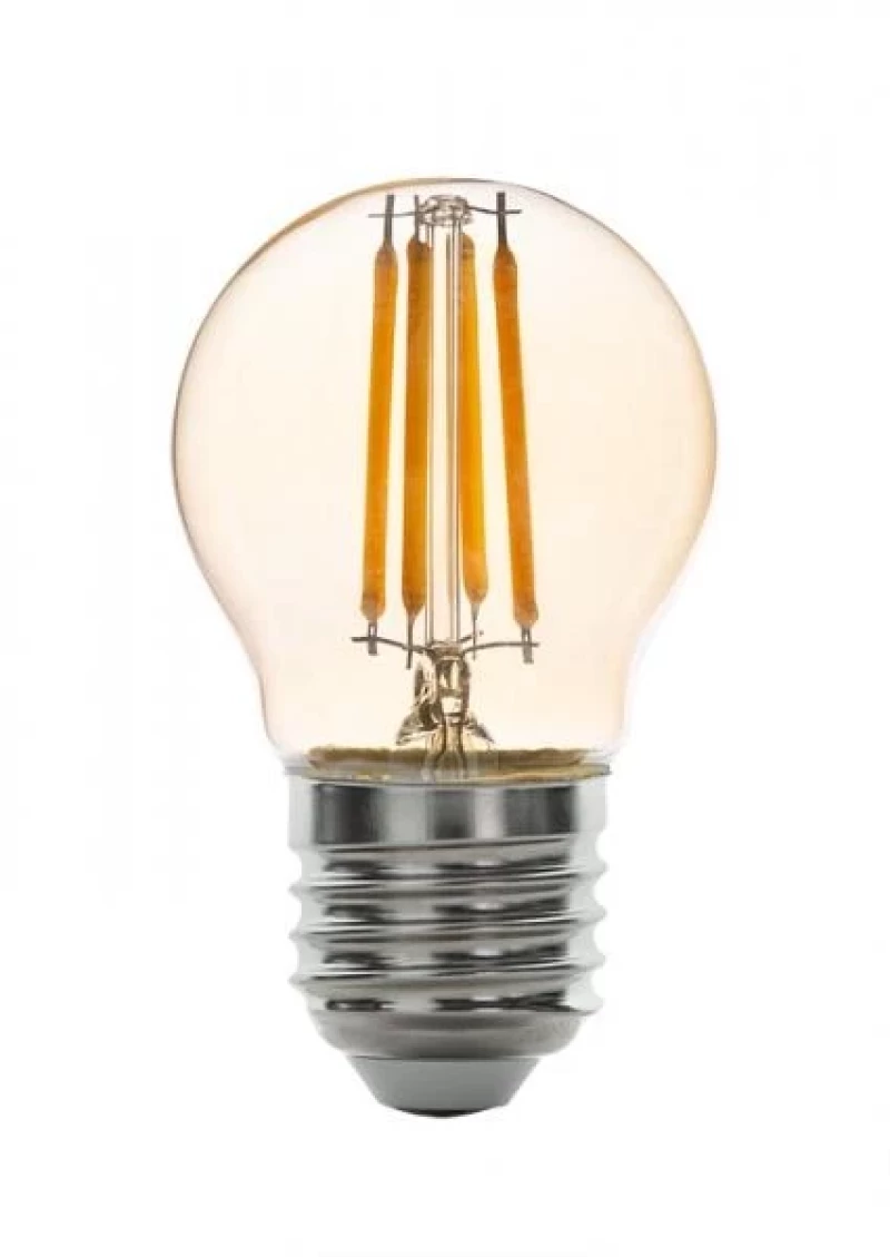 LED FILAMENT ТОПКА, ДИМИРАЩА, 4W, E27, 2500K, 220V AC, АМБЪР
