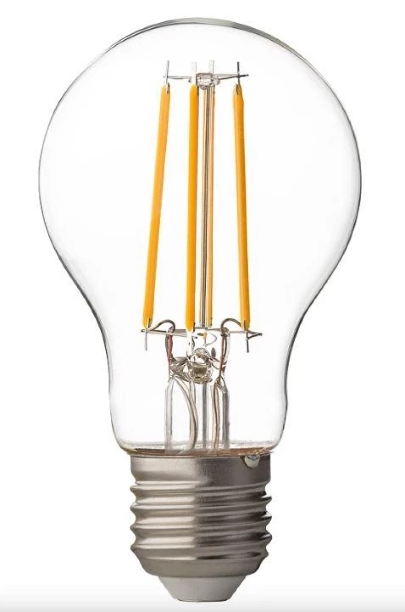 LED filament лампа крушка, димираща, 8W, E27, 2700K, 220-240V AC, топла светлина