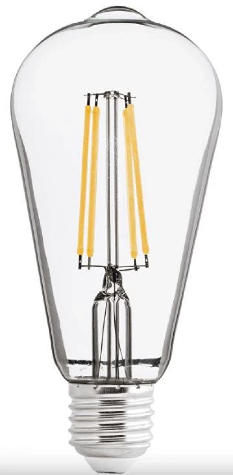 LED filament COB лампа крушка, димираща, 8W, E27, 4200K, 220-240V AC, неутрална светлина, ST64