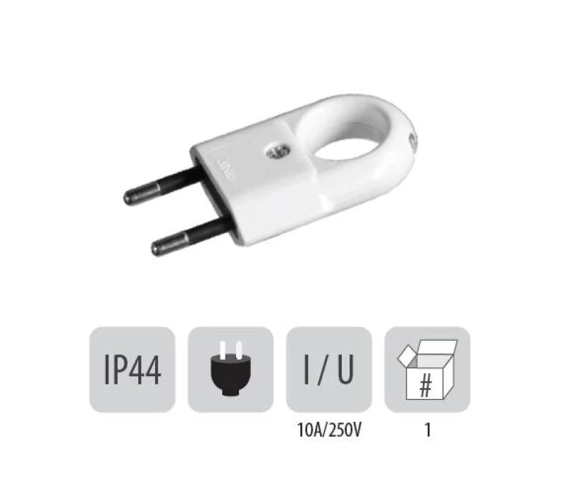 802PB42 Щепсъл бял 10A IP44