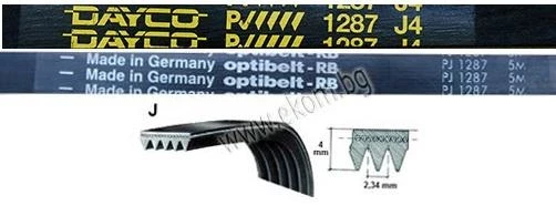 116LG101 Ремък 1287мм J4 гумен