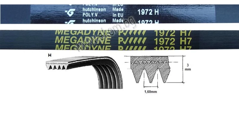 116LG114 Ремък 1972мм H7 гумен