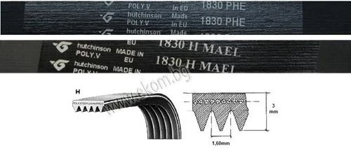 116LG166 Ремък 1830мм H8 MAEL/EPH гумен