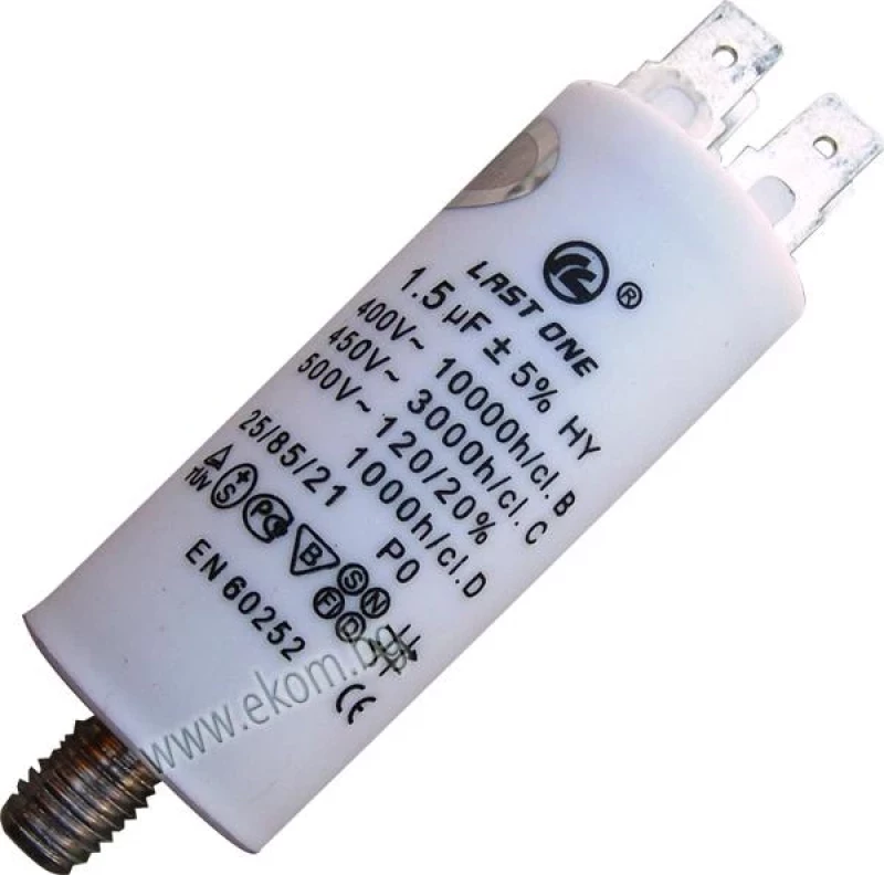 112LG19A Кондензатор 1,5mF/450VAC с кабелни обувки