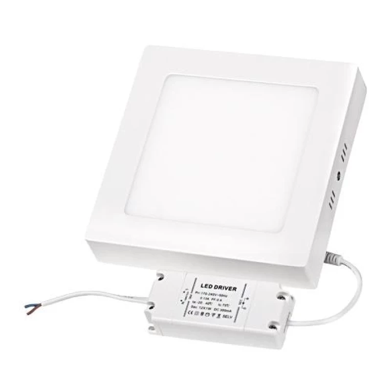 LED ПАНЕЛ ЗА ВЪНШЕН МОНТАЖ, КВАДРАТ, 12W, 4200K, 220V, НЕУТРАЛНА СВЕТЛИНА, SMD2835