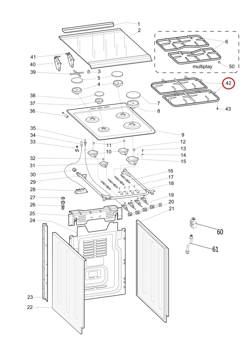 Решетка за газ 577054 - INDESIT
