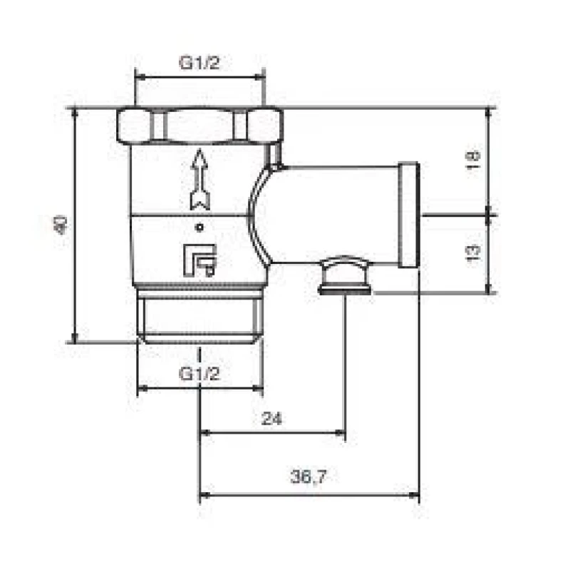553BR01 Баланс вентил комбиниран 1/2" 8.5 bar без изпускател