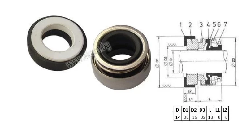 413LG02 Механичен уплътнител H-14mm