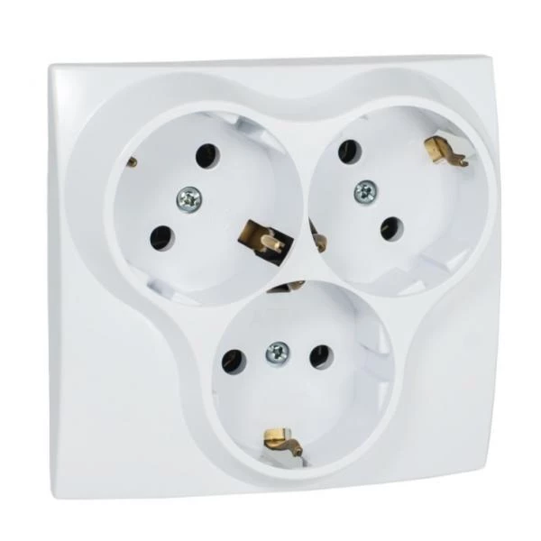803АТ17 Контакт троен Класик 9/10 бял 16А,250V 5309