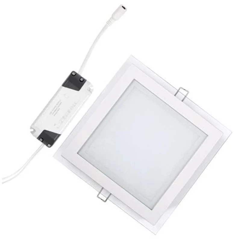 LED СТЪКЛЕН ПАНЕЛ ЗА ВГРАЖДАНЕ, КВАДРАТ, 18W, 4200K, 220V, НЕУТРАЛНА СВЕТЛИНА, SMD5730
