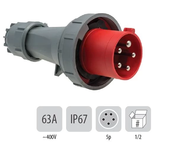802PB41 Подвижен щепсъл IP67 63A 5P