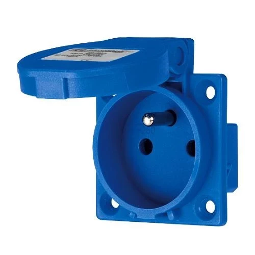 803EC10 Контакт шуко 2P+E 16A син EC690515