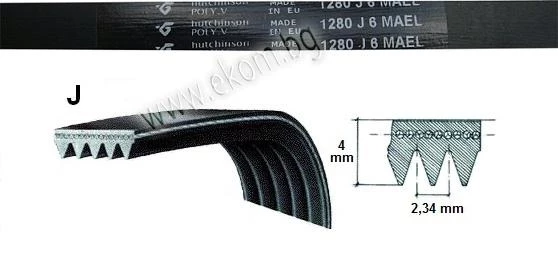 116LG100A Ремък 1280мм J6 MAEL гумен