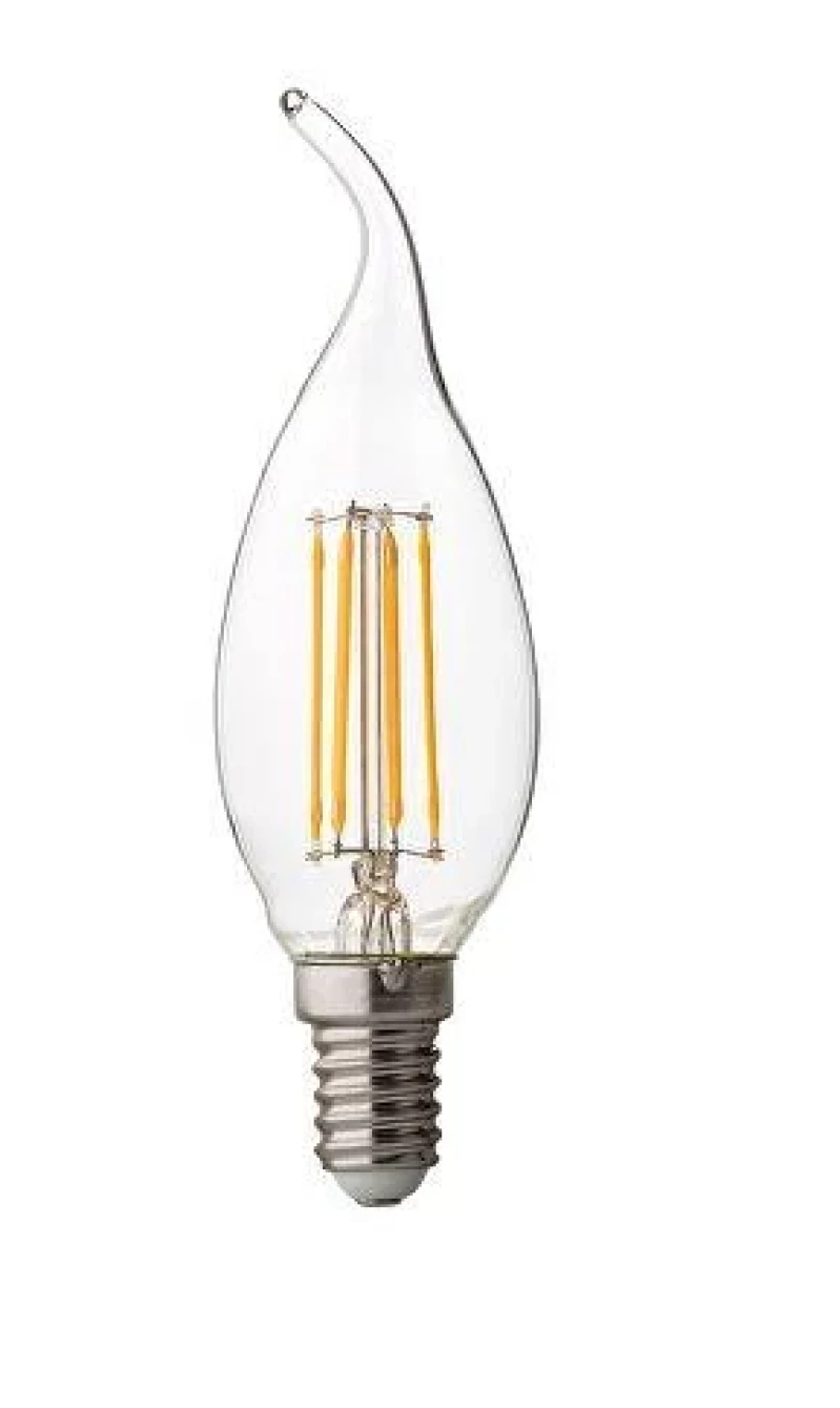 LED filament лампа пламък, димираща, 4W, E14, 4200K, 220-240V AC, неутрална светлина