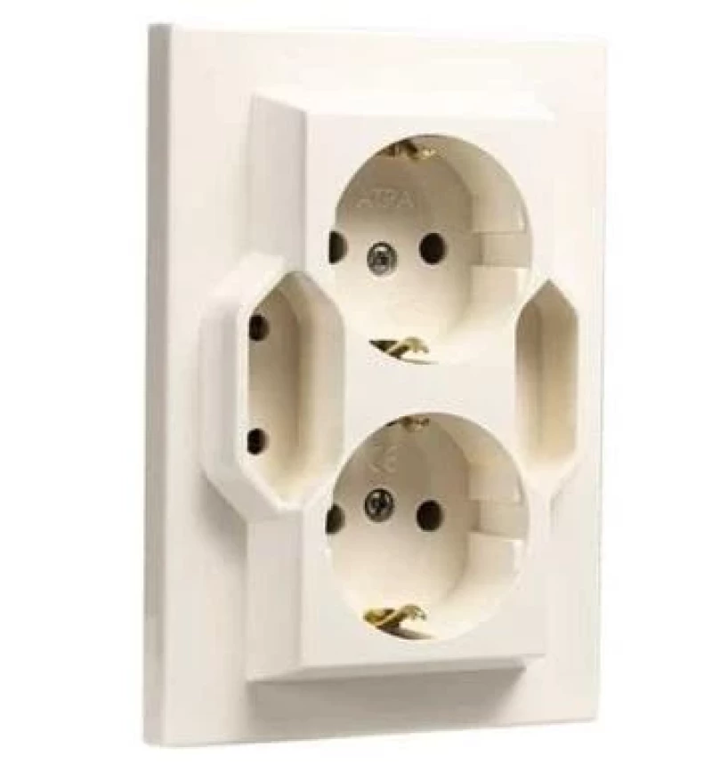 803АТ28 Контакт четворен Каре 4 Крем 16А,250V 5404