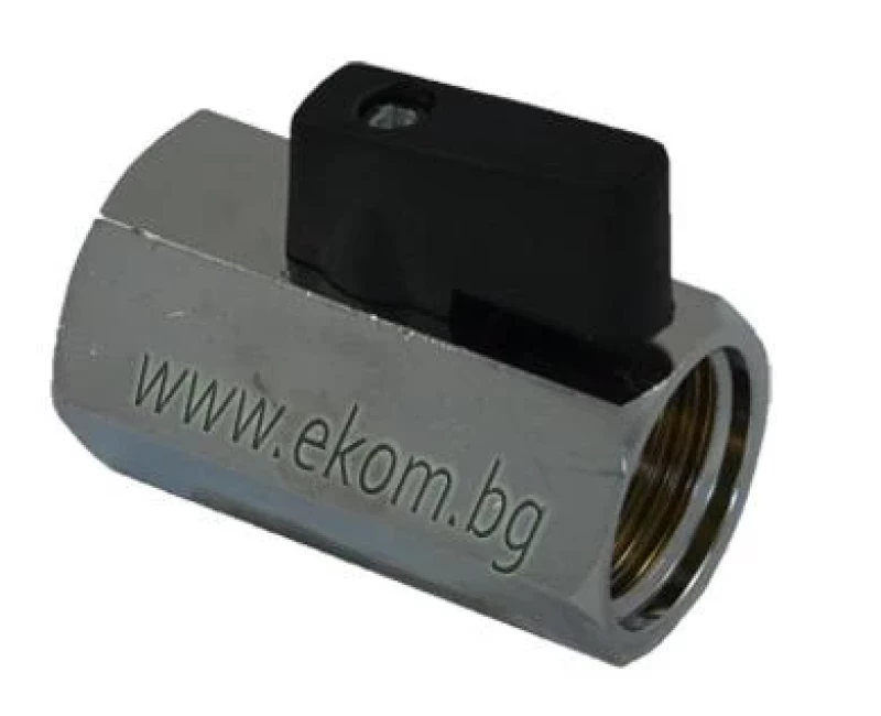 Сферичен кран мини 1/2" Ж/Ж черна дръжка