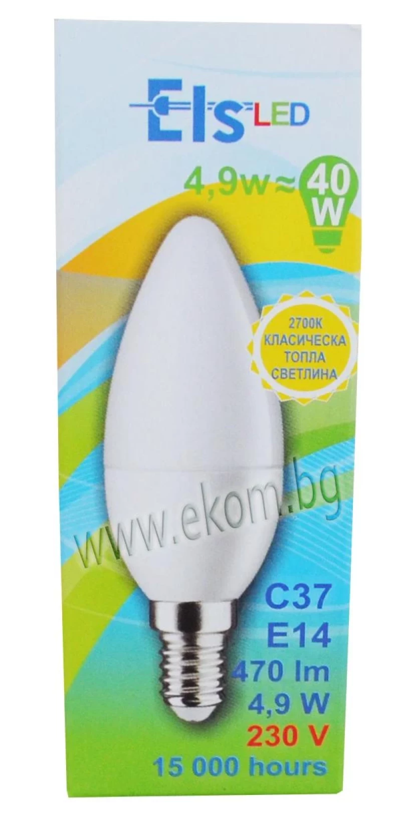 Крушка C37 LED E14 4,9W 230V 470LM 2700K BR