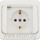 Thumbnail 1 of 803НК08 Контакт Роял бял IP 44 скрит монтаж