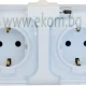 Thumbnail 1 of 803НК09 Контакт двоен бял IP 44 открит монтаж