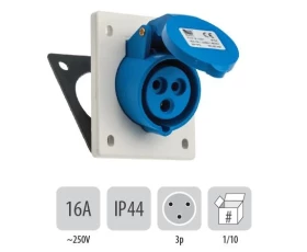 Снимка на 803PB11 Стационарен контакт наклонен СМ IP44 16A 3P