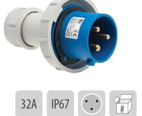 Снимка на 802PB38 Подвижен щепсъл IP67 32A 3P