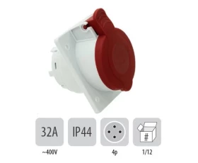 Снимка на 803PB15 Стационарен контакт наклонен СМ IP44 32A 4P