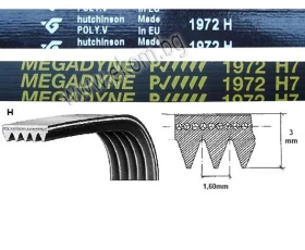 Снимка на 116LG114 Ремък 1972мм H7 гумен
