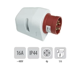 Снимка на 802PB33 Стационарен щепсъл ОМ IP44 16A 4P