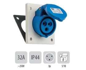 Снимка на 803PB14 Стационарен контакт наклонен СМ IP44 32A 3P