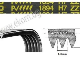 Снимка на 116LG172 Ремък 1894мм H7 гумен