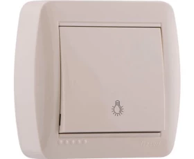 Снимка на 804ЕЛ10 Бутон стълбищен открит монтаж Демет крем 711-0300-102