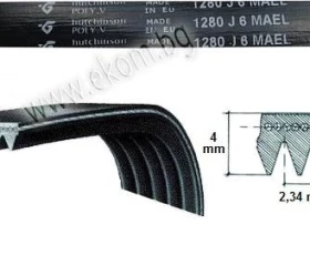 Снимка на 116LG100A Ремък 1280мм J6 MAEL гумен